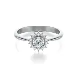 Pierścionek z białego złota z diamentami